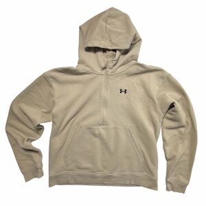 Under Armour Women’s 1/2 Zip Tan Cropped Pullover Hoodie Size Small